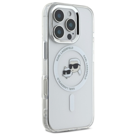 Karl Lagerfeld KLHMP16XHLSKCH iPhone 16 Pro Max 6.9" biały/white hardcase IML Metal Karl&Choupette Head MagSafe