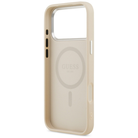 Etui Guess Triangle Logo MagSafe do      iPhone 17 Pro beżowy