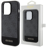 Etui Guess 4G Stripe Collection na iPhone 15 Pro Max - szare