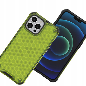 HURTEL ETUI PANCERNE DO IPHONE 13 PRO MAX HONEYCOMB Z ŻELOWĄ RAMKĄ