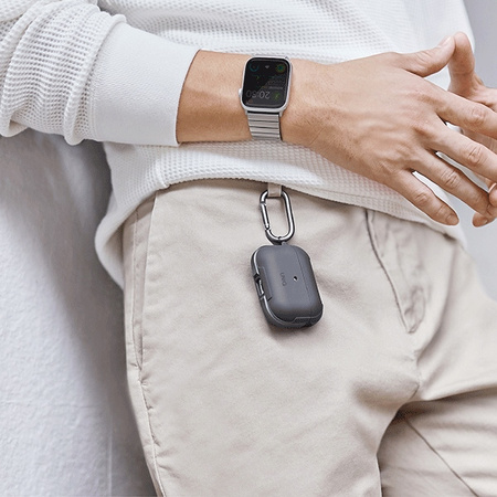 UNIQ ETUI DO AIRPODS PRO CZARNY ANTIMICROBIAL Z TRWAŁYM ZAMKIEM I OCHRONĄ