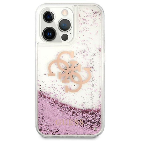 GUESS ETUI HARDCASE DO IPHONE 13 PRO MAX 6,7 ZŁOTY LIQUID GLITTER OPÓŹNIONE