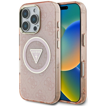 GUESS ETUI 4G CIRCLE DO IPHONE 16 PRO MAX DO MAGSAFE Z METALICZNYM