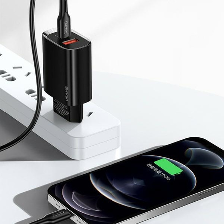 USAMS ŁADOWARKA 20W 1XUSB-C 1XUSB PD3.0 DO TELEFONÓW HUAWEI XIAOMI SAMSUNG