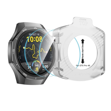 Szkło hartowane Tech-Protect Easy Set+ 2-pack na Huawei Watch GT 5 Pro 46 mm - przezroczyste