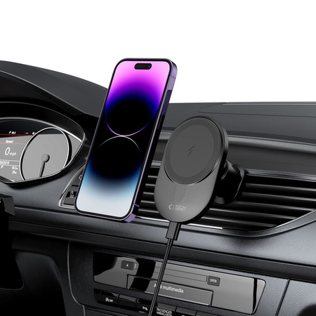 TECH-PROTECT MAGNETYCZNY UCHWYT SAMOCHODOWY DO APPLE 15W ŁADOWANIE
