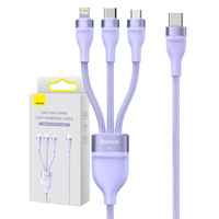 BASEUS KABEL PRZEWÓD 3W1 DO LIGHTNING IPHONE 12 13 14 USB-C MICRO 100W 1.5M