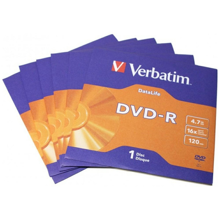 VERBATIM PŁYTA DVD-R 4.7GB 16X DO KOMPUTERÓW, NAGRANIE DANYCH I FILMÓW 1