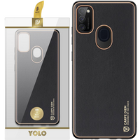 Dux Ducis Yolo eleganckie etui pokrowiec ze skóry ekologicznej Samsung Galaxy M30s czarny