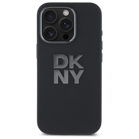 DKNY CASE DO IPHONE 16 PRO MAX 6.9 HARDCASE LIQUID SILICONE Z LOGO METALOWE