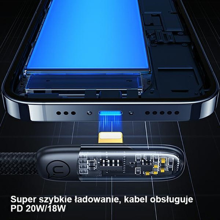 USAMS KABEL USB-C DO LIGHTNING 20W PD FAST CHARGING IPHONE 12 13 14 1,2M