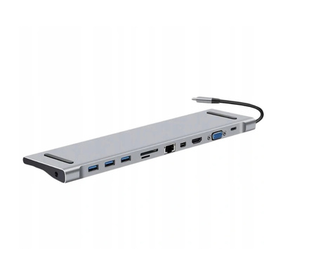 Adapter do komputera CO2, HUB 10w1 USB-C Gigabit RJ-45 HDMI 4K do Macbooka M1 0107