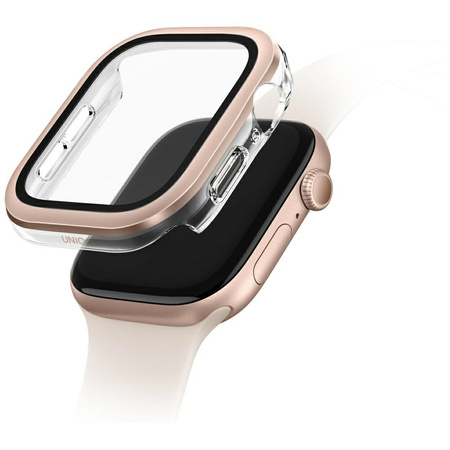 UNIQ ETUI VOUTE DO APPLE WATCH SERIES 10 46MM SZKŁO HARTOWANE RÓŻOWO-ZŁOTE