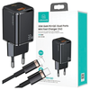 USAMS ŁADOWARKA SIECIOWA 1xUSB-C 1xUSB T43 DO TELEFONÓW APPLE DO LIGHTNING