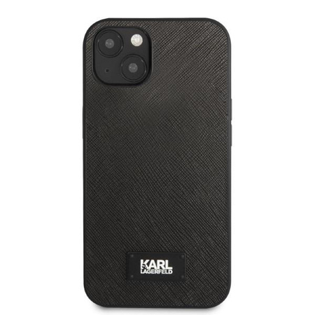 Etui Karl Lagerfeld KLHCP13MSFMP2K na iPhone 13 hardcase - czarne Saffiano Plaque