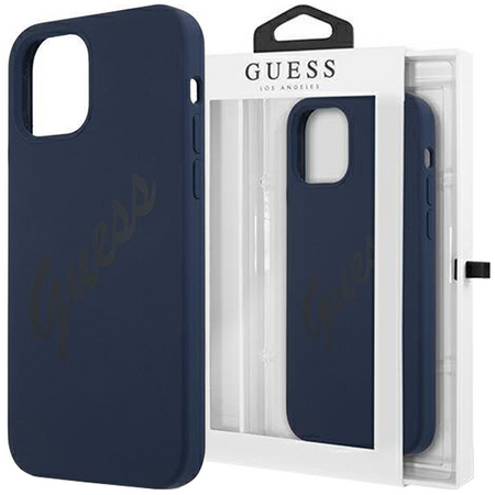 Guess GUHCP12MLSVSBL iPhone 12/12 Pro 6,1" niebieski/blue hardcase Script Vintage