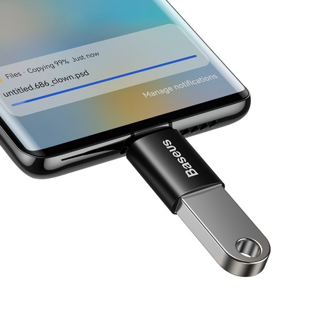 Baseus Ingenuity Series przejściówka adapter z USB Typ C do USB-A 3.2 gen 1 czarny (ZJJQ000001)