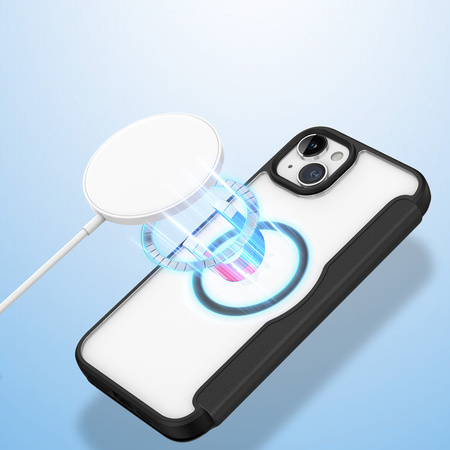 Etui magnetyczne z klapką Dux Ducis Skin X Pro z MagSafe do iPhone 15 - czarne