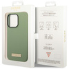 Etui Guess GUHMP14XSBPLA na iPhone 14 Pro Max 6.7" zielony/khaki Silicone Logo Plate MagSafe