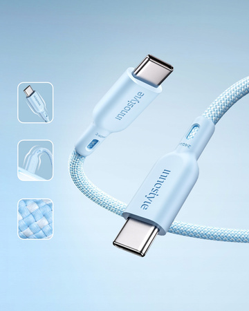 INNOSTYLE KABEL USB-C SZYBKIE ŁADOWANIE DO IPHONE SAMSUNG KEVLAR 240W 2M