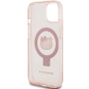 Etui Hello Kitty Ring Stand Glitter Electrop Logo MagSafe na iPhone 15 / 14 / 13 - różowe