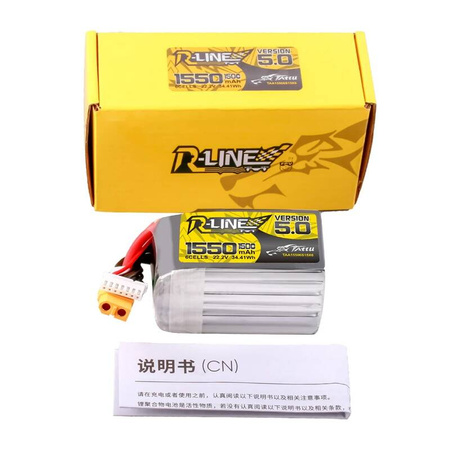 TATTU AKUMULATOR LIPO R-LINE VERSION 5.0 1550MAH 22.2V 150C 6S DO DRONÓW