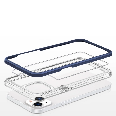 HURTEL ETUI 3IN1 DO IPHONE 13 MINI POKROWIEC ŻELOWY Z RAMKĄ PRZEŹROCZYSTY