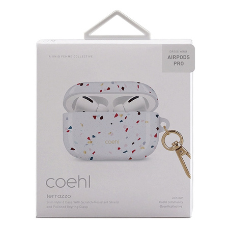 UNIQ ETUI COEHL TERAZZO DO AIRPODS PROBIAŁE OCHRONA W CODZIENNYCH WARUNKACH