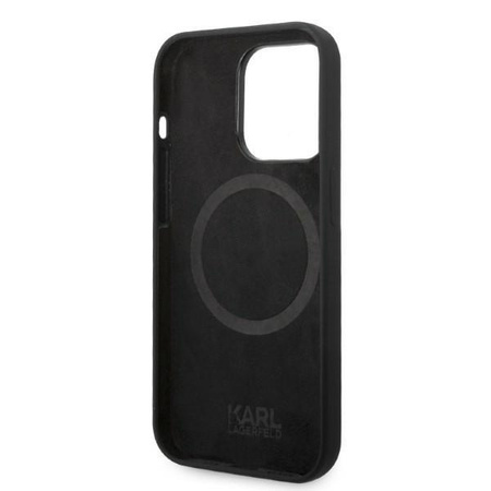 Karl Lagerfeld KLHMP14LSLKHBK iPhone 14 Pro 6,1" hardcase czarny/black Silicone Karl`s Head Magsafe