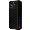 Etui Audi Carbon Fiber Stripe na iPhone 13 Pro Max 6.7" - czarne AUS-TPUPCIP13PM-R8/D1-BK