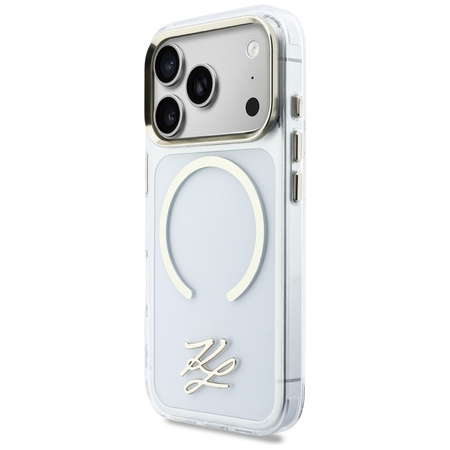 Etui Karl Lagerfeld IML KL Script Logo   MagSafe do iPhone 17 Pro Max przezroczysty