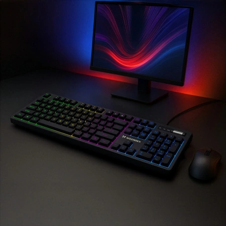 Klawiatura Wozinsky WKG-200 z rolką gamingowa membranowa RGB - czarna