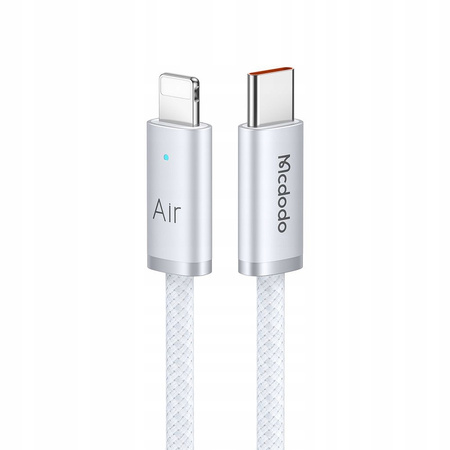 MCDODO KABEL USB-C LIGHTNING SZYBKIE ŁADOWANIE USB TYP C 36W 1M LED BIAŁY