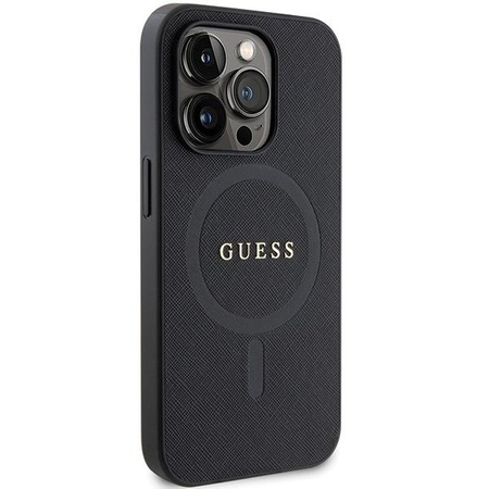 Etui Guess GUHMP14XPSAHMCK na iPhone 14 Pro Max 6.7" - czarne Saffiano MagSafe