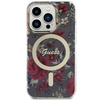 Etui Guess GUHMP14LHCFWSA na iPhone 14 Pro zielony/khaki hardcase Flower MagSafe