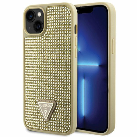 Etui Guess GUHCP14SHDGTPD na iPhone 14 - złote Rhinestone Triangle