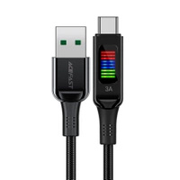 Kabel Acefast C7-04 USB-A USB-C 60W 1.2m z wyświetlaczem - czarny