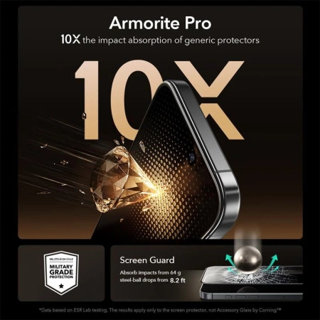 ESR SZKŁO HARTOWANE ULTRAFIT ARMORITE PRO DO IPHONE 16 PRO 17 OCHRONA