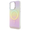 Etui Guess IML Iridescent MagSafe na iPhone 15 Pro - różowe