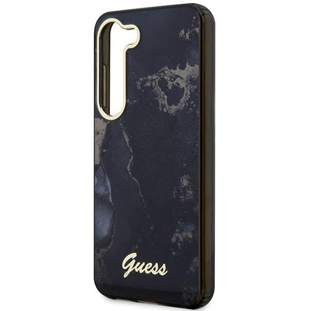 Etui Guess GUHCS23MHTMRSK S23+ S916 - czarne Golden Marble Collection