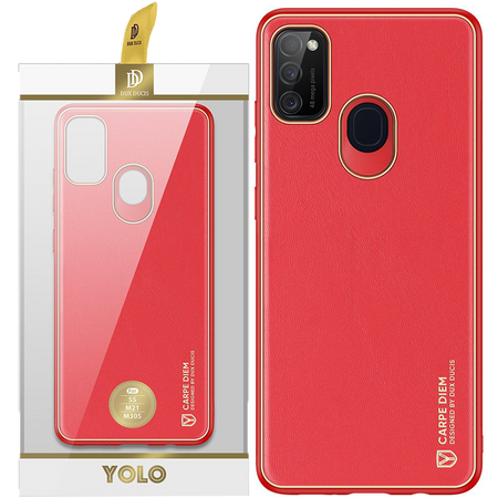 Dux Ducis Yolo eleganckie etui pokrowiec ze skóry ekologicznej Samsung Galaxy M30s czerwony