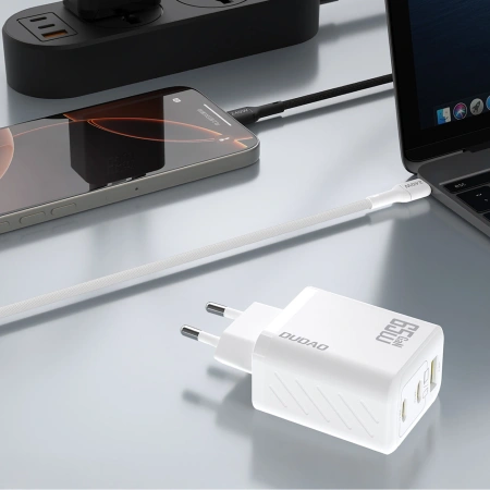 DUDAO ŁADOWARKA SIECIOWA 65W GAŃ 2 x USB-C 1 x USB-A DO TELEFONÓW PD