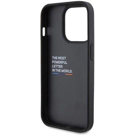 Etui BMW Leather Stamp Tricolor do iPhone 15 Pro - czarne