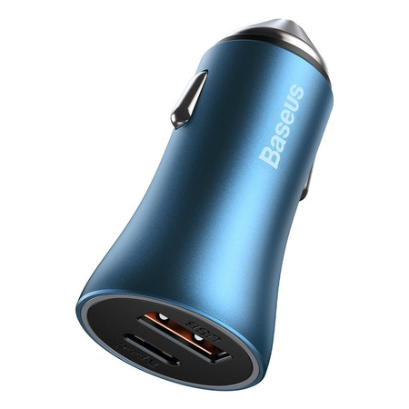 BASEUS ŁADOWARKA DO AUTA USB 40 W KABEL USB TYP C - LIGHTNING NIEBIESKI