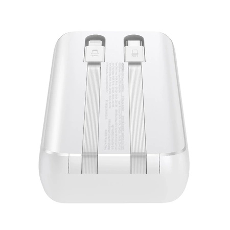 Mini powerbank z wbudowanymi kablami Joyroom JR-PBC06 30W 10000mAh - biały