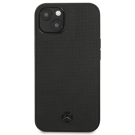 Mercedes MEHCP13MMBLBK iPhone 13 6,1" czarny/black hardcase Leather Meshed Metal Logo