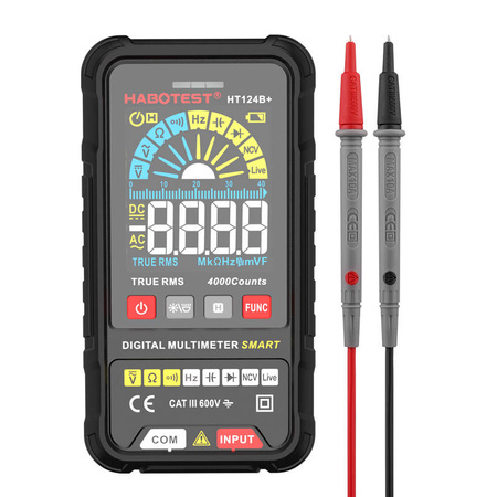 HABOTEST CYFROWY MULTIMETR UNIWERSALNY DO NAPIĘĆ PRĄDU I OPORÓW HT124B+
