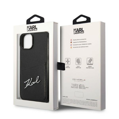 Karl Lagerfeld KLHCP14MCSSK iPhone 14 Plus 6,7" hardcase czarny/black Signature Logo Cardslot