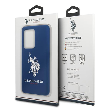 Etui U.S. Polo Assn. Silicone Collection na Samsung Galaxy S20 Ultra - granatowe