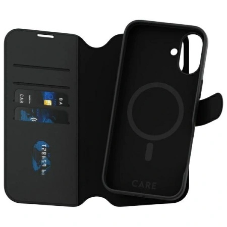 Etui CARE by PanzerGlass Feature Tango 2in1 Wallet MagSafe na iPhone 16 Plus - czarne